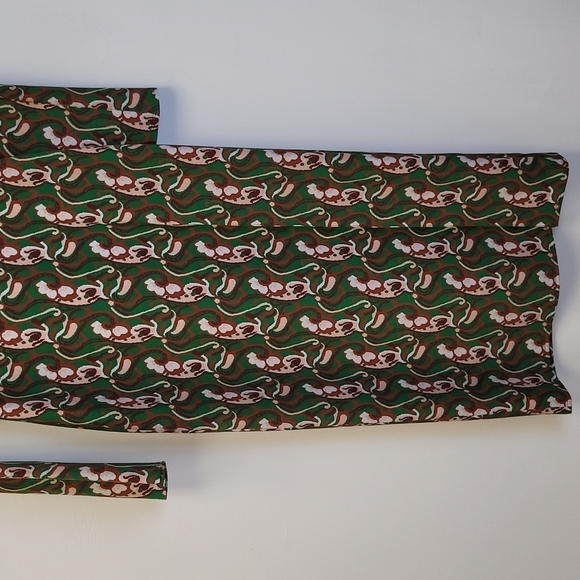 Zara Green Printed Slit Midi Night Out Dress Size Small - Picture 5 of 15